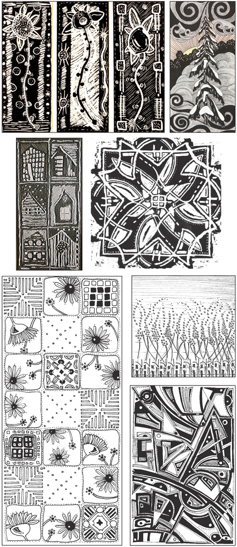 black and white illustrations, Marsha Batchelor, designs, art